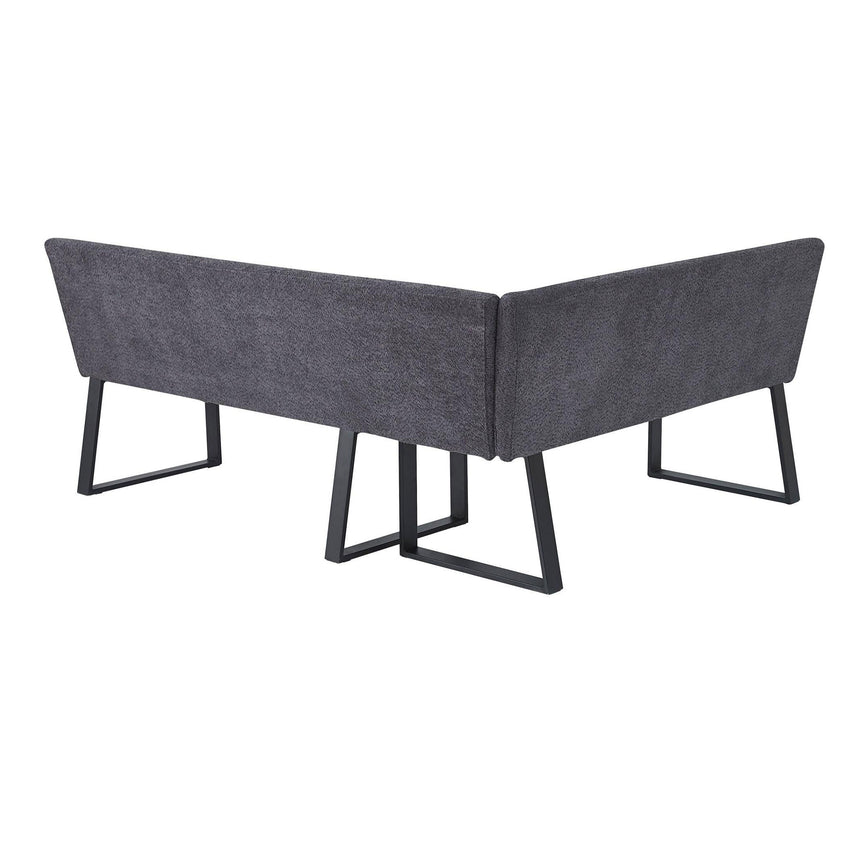 Ambler Dark Grey Fabric Corner Dining Bench - LHF