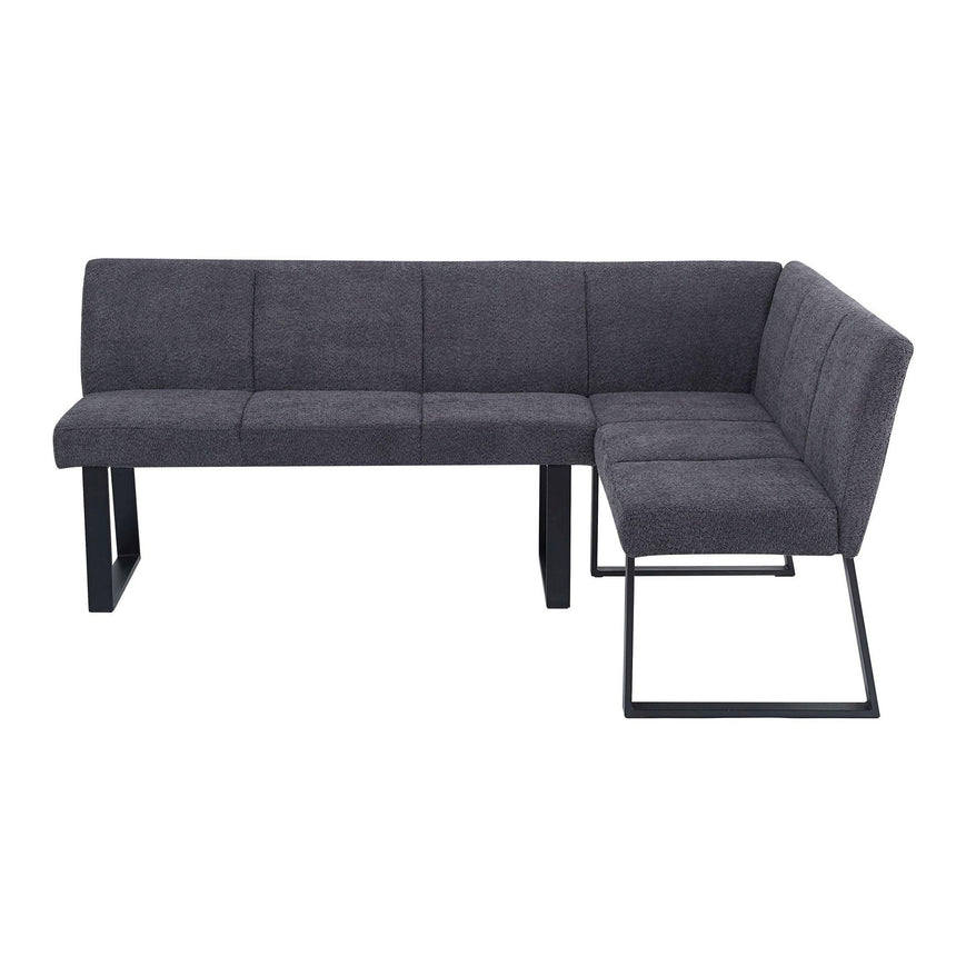 Ambler Dark Grey Fabric Corner Dining Bench - RHF