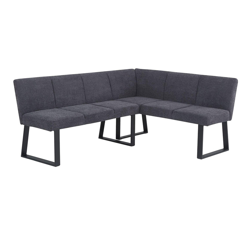 Ambler Dark Grey Fabric Corner Dining Bench - RHF