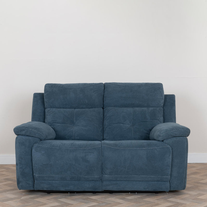 Augusta Ancona Blue Fabric Electric Recliner Sofa Set-5