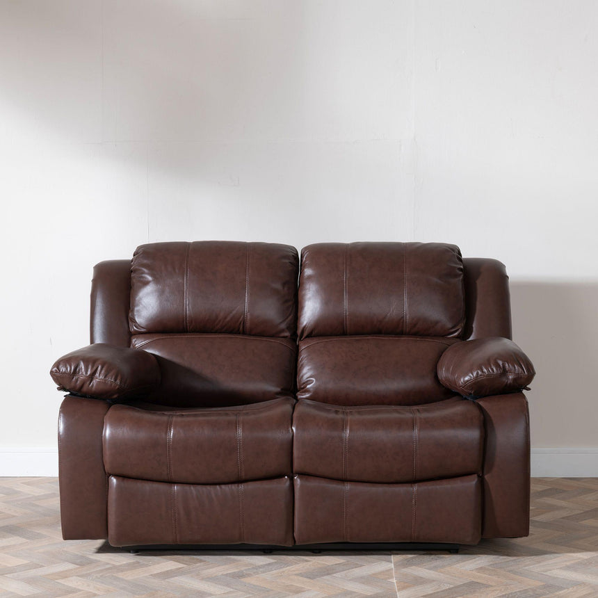 London Brown Leather Recliner Sofa Set-4