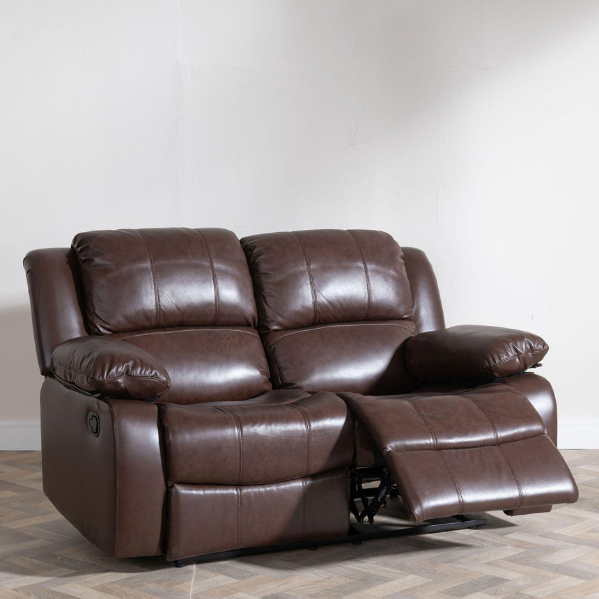 London Brown Leather Recliner Sofa Set-5