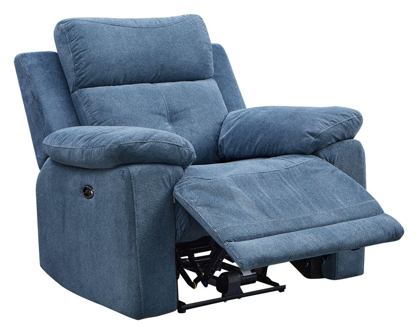 Augusta Ancona Blue Fabric Electric Recliner Armchair-8