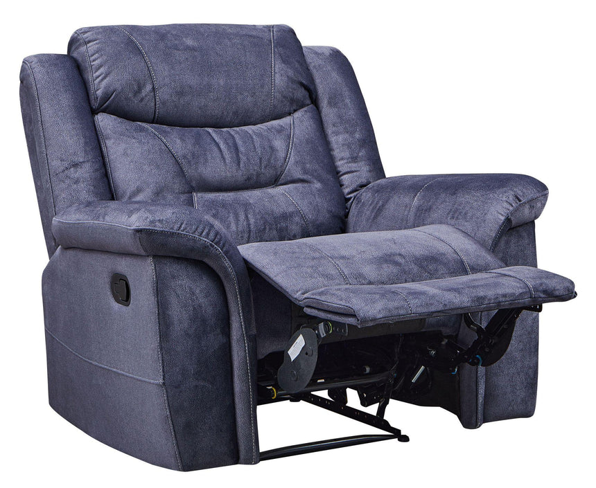 Dudley Silvano Blue Fabric Recliner Armchair-8