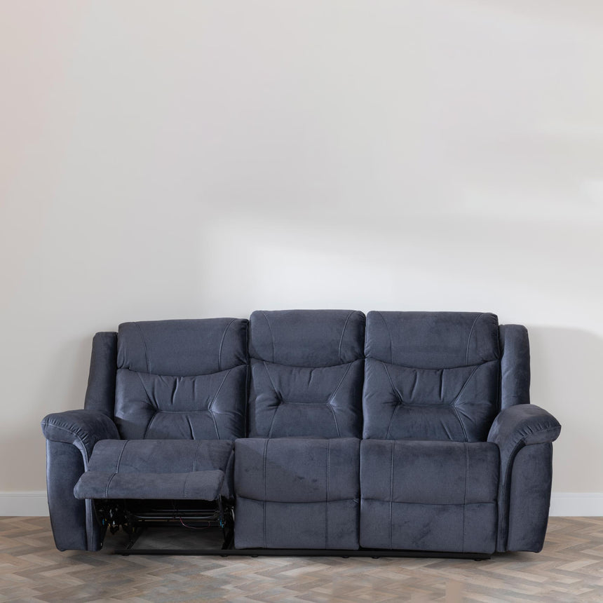 Dudley Silvano Blue Fabric Recliner Sofa Set-3