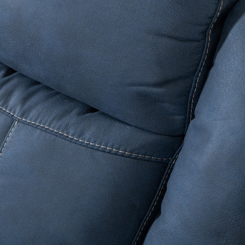 Hilbert Denim Blue Fabric Recliner Corner Sofa-5