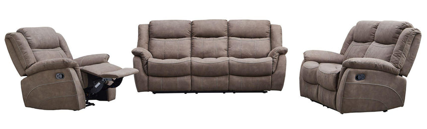 Hilbert Brown Fabric Recliner Sofa Set-11