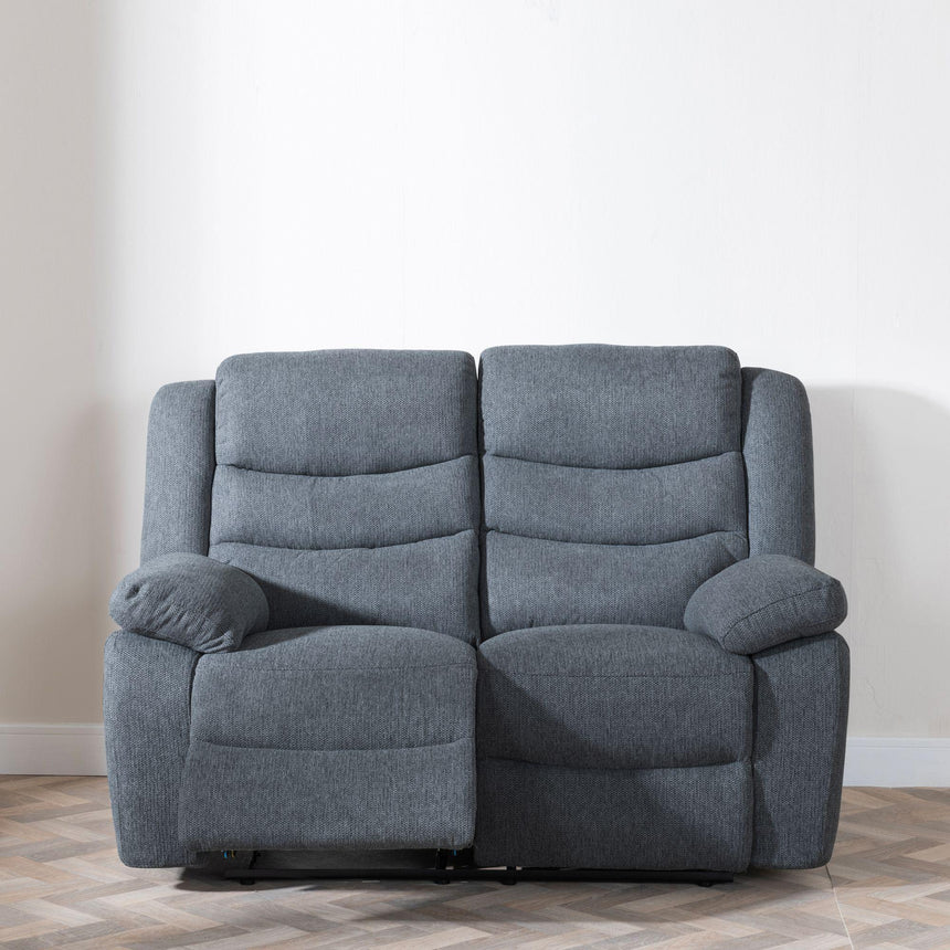 Sorrento Dark Grey Fabric 2 Seater Recliner Sofa-2