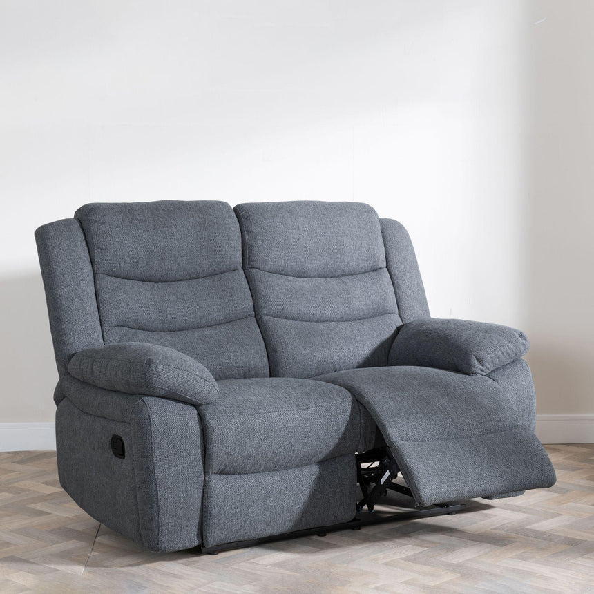 Sorrento Dark Grey Fabric 2 Seater Recliner Sofa-3