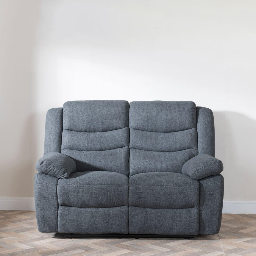 Sorrento Dark Grey Fabric 2 Seater Recliner Sofa-4