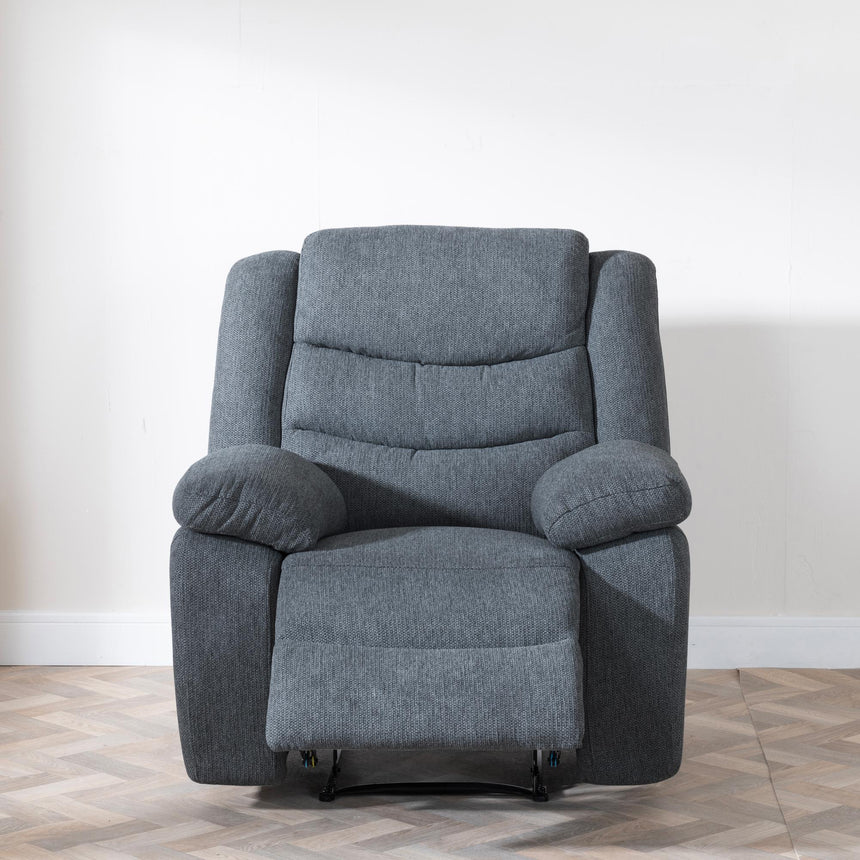 Sorrento Dark Grey Fabric Recliner Armchair-2