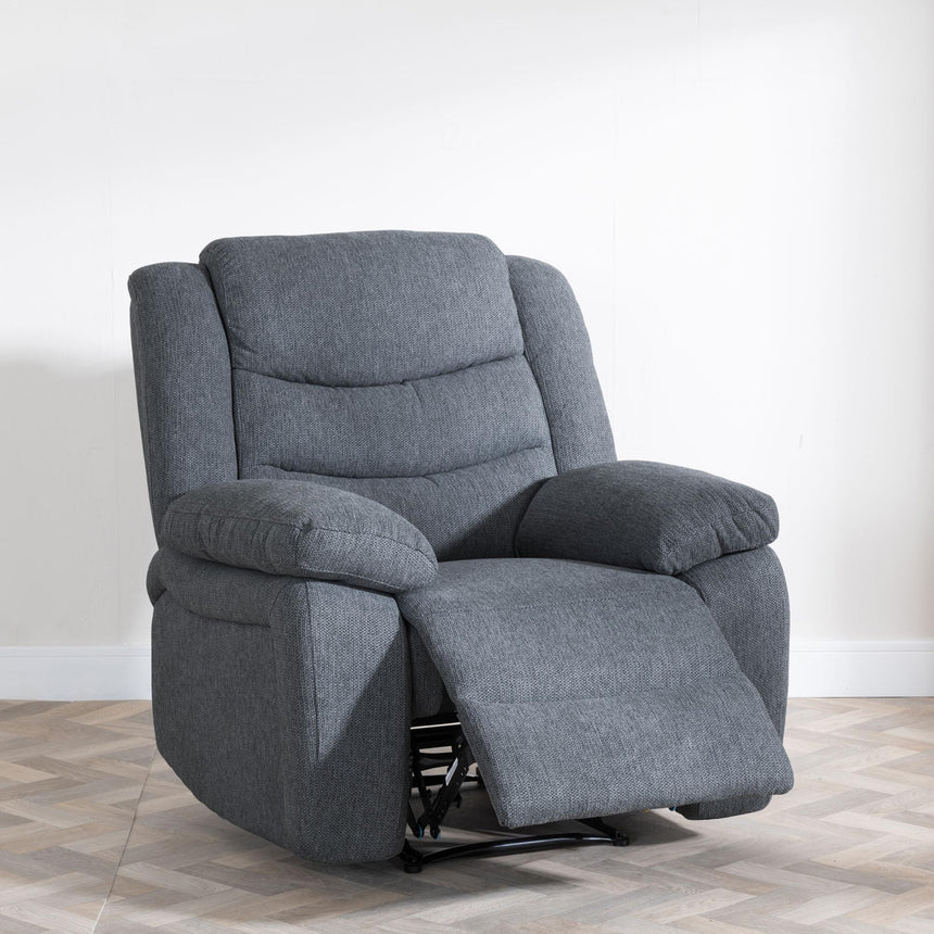 Sorrento Dark Grey Fabric Recliner Armchair-3