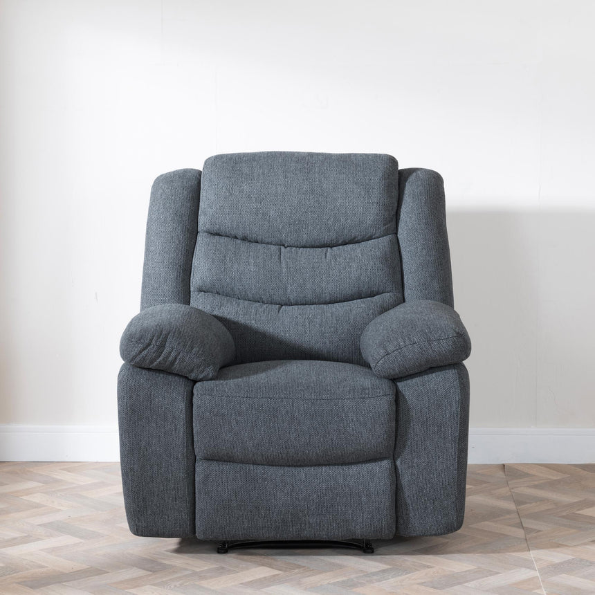 Sorrento Dark Grey Fabric Recliner Armchair-4