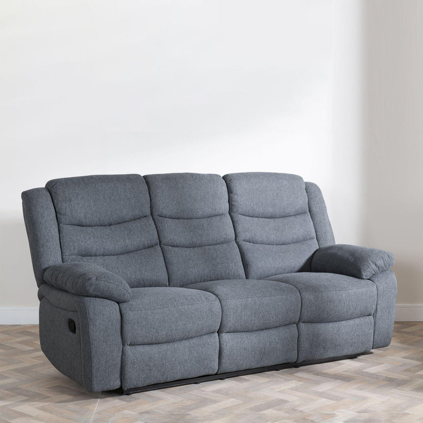 Sorrento Dark Grey Fabric Recliner Sofa Set-2