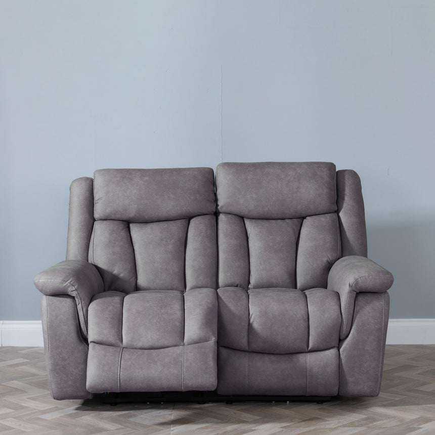 Dylan Grey Fabric 2 Seater Electric Recliner Sofa-2