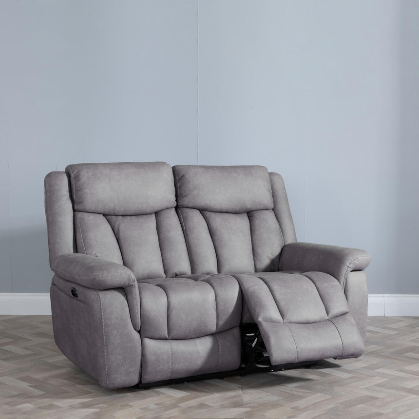 Dylan Grey Fabric 2 Seater Electric Recliner Sofa-3