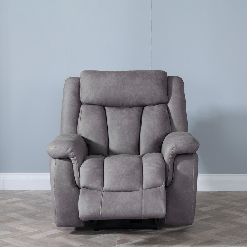 Dylan Grey Fabric Electric Recliner Armchair-2