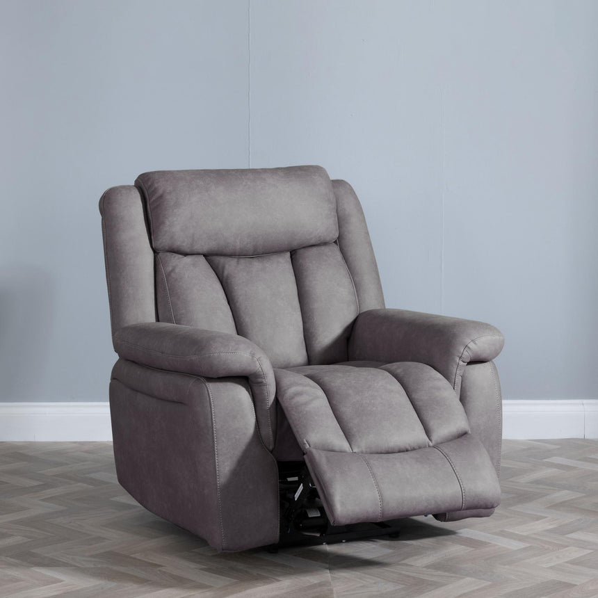 Dylan Grey Fabric Electric Recliner Armchair-3