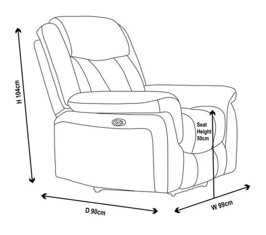 Dylan Grey Fabric Electric Recliner Armchair-9