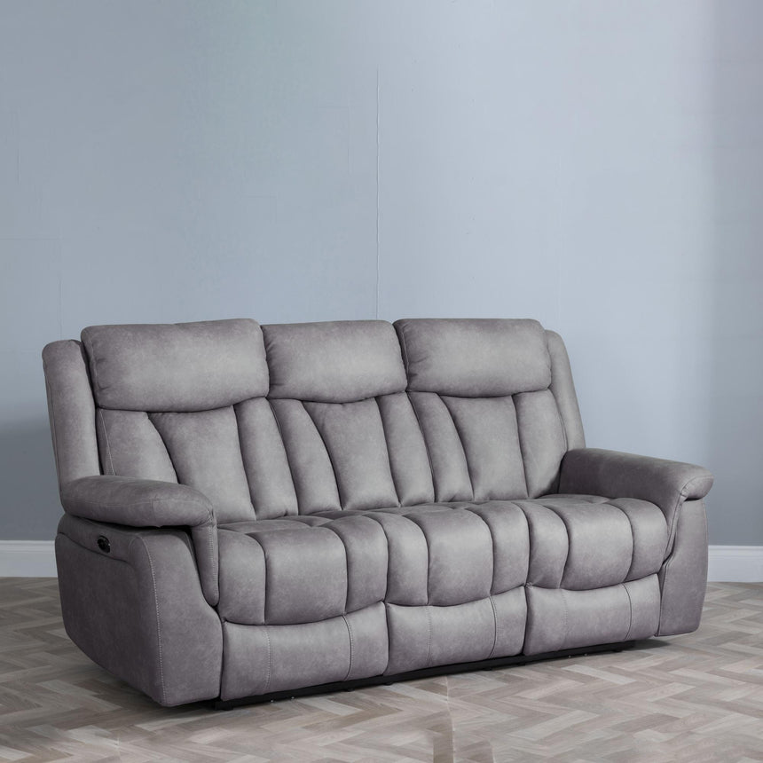 Dylan Grey Fabric Electric Recliner Sofa Set-2