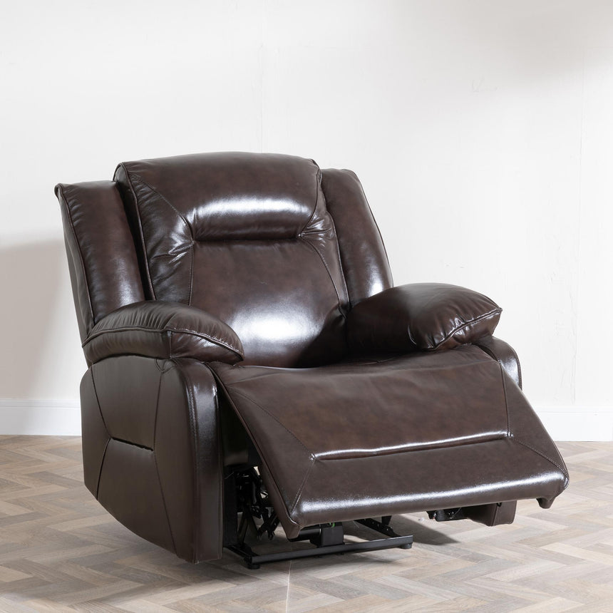 Athena Dark Brown Leather Recliner Sofa Set-7