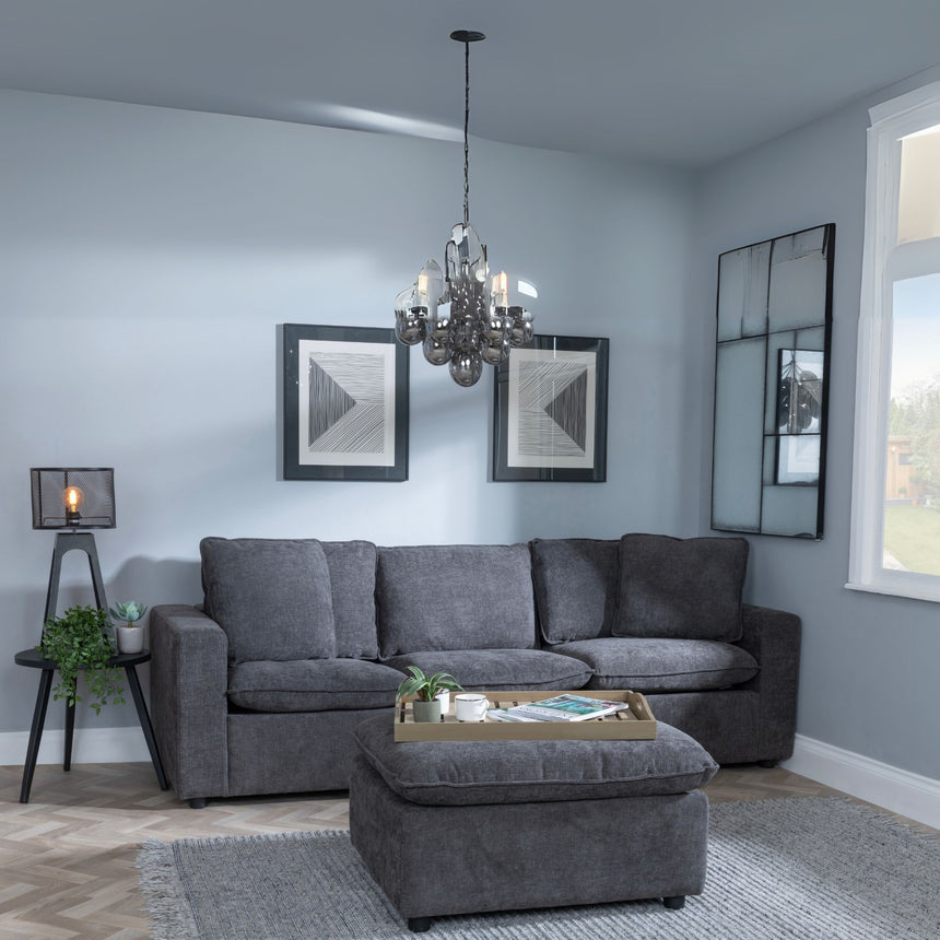 Alexandria Dark Grey Fabric Corner Sofa