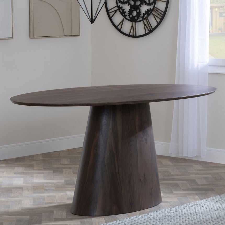 Andria Walnut 6 Seater Oval Dining Table