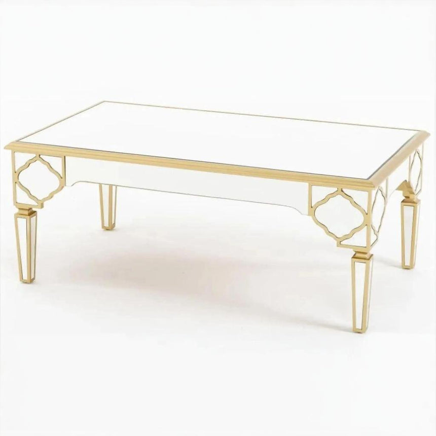 Ferrara Mirrored Gold Trim Coffee Table