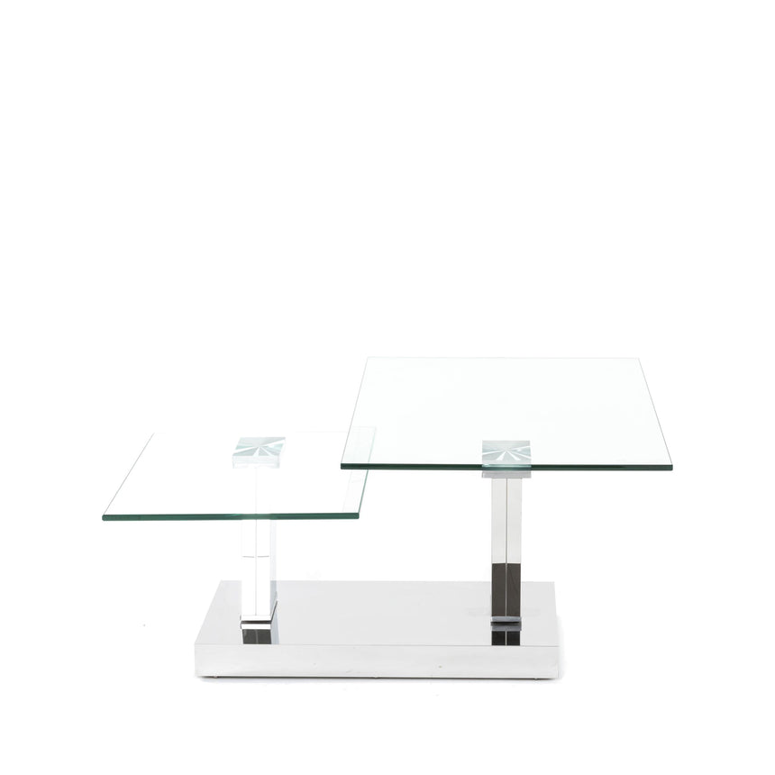 Portofino Swivel Glass Top Coffee Table