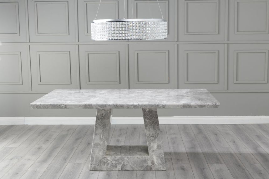 Milan 160cm Grey Marble Dining Table-4