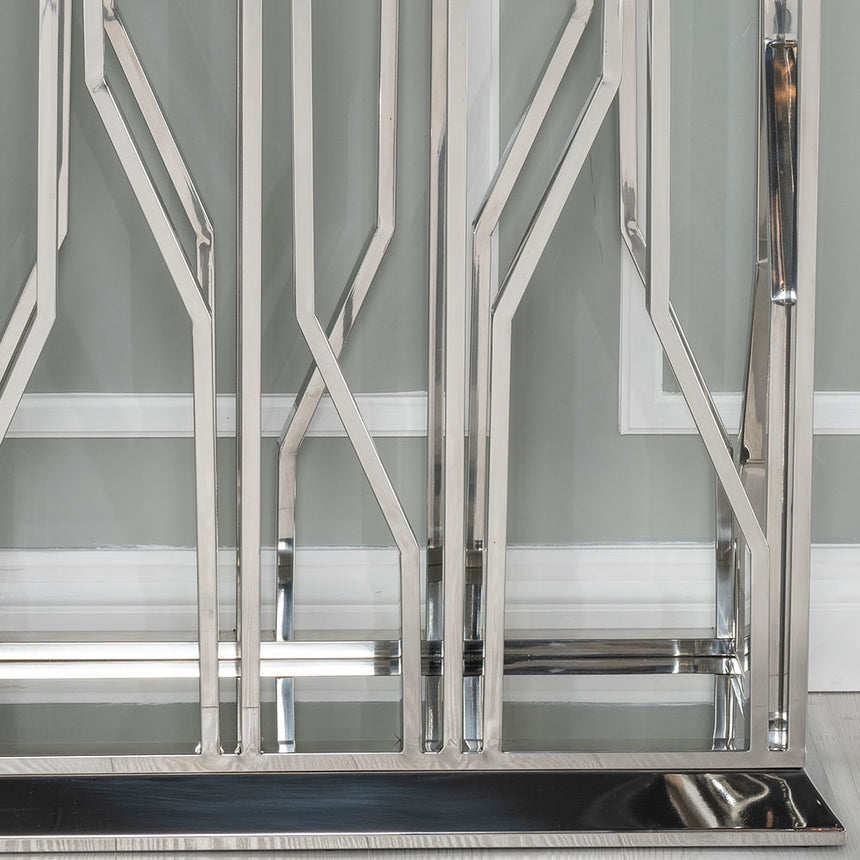 Grey Marble and Chrome Console Table-3