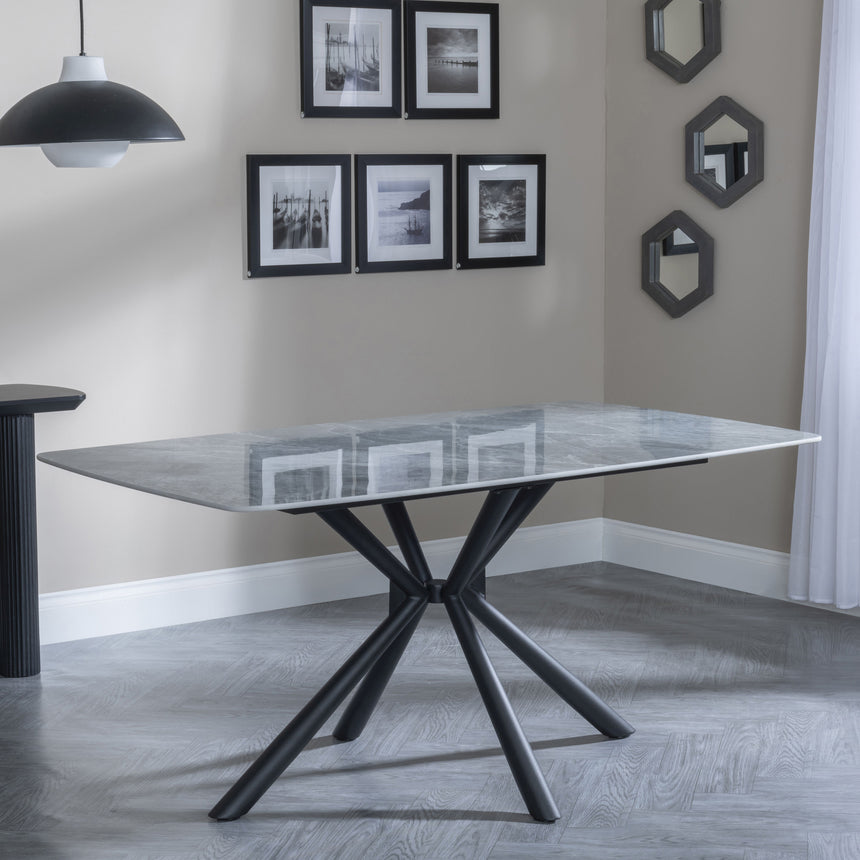 Suttons 160cm Grey Ceramic Dining Table