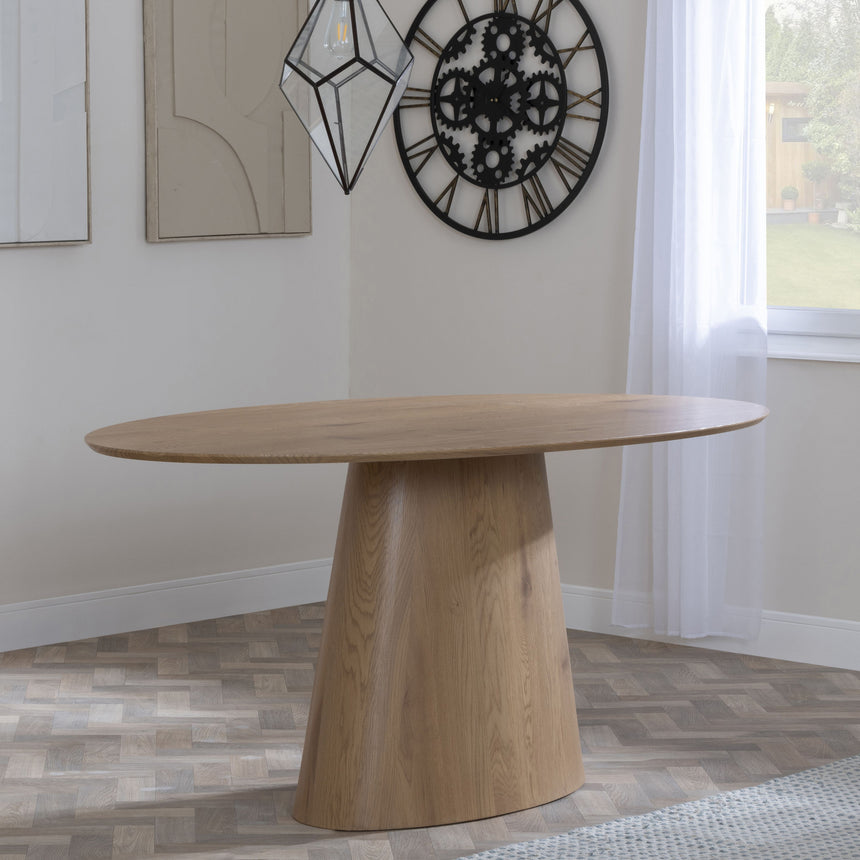 Verbania Oak 6 Seater Oval Dining Table