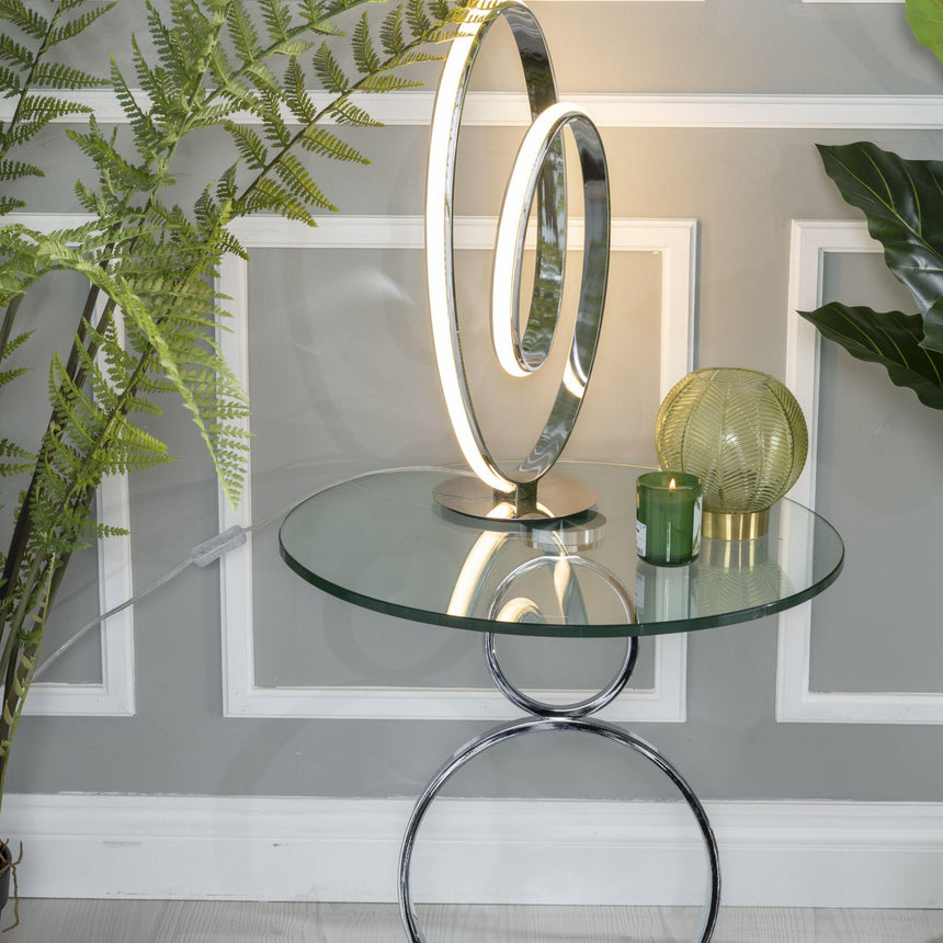 Udine Glass Top Round Side Table