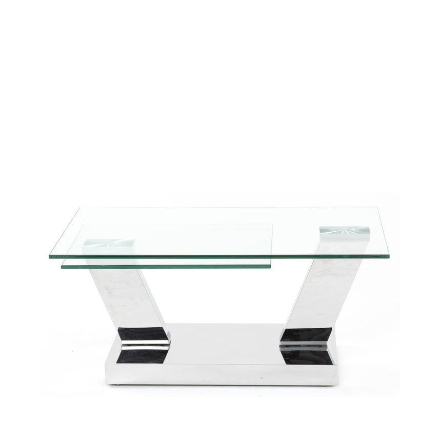 Portofino Swivel Glass Top Coffee Table