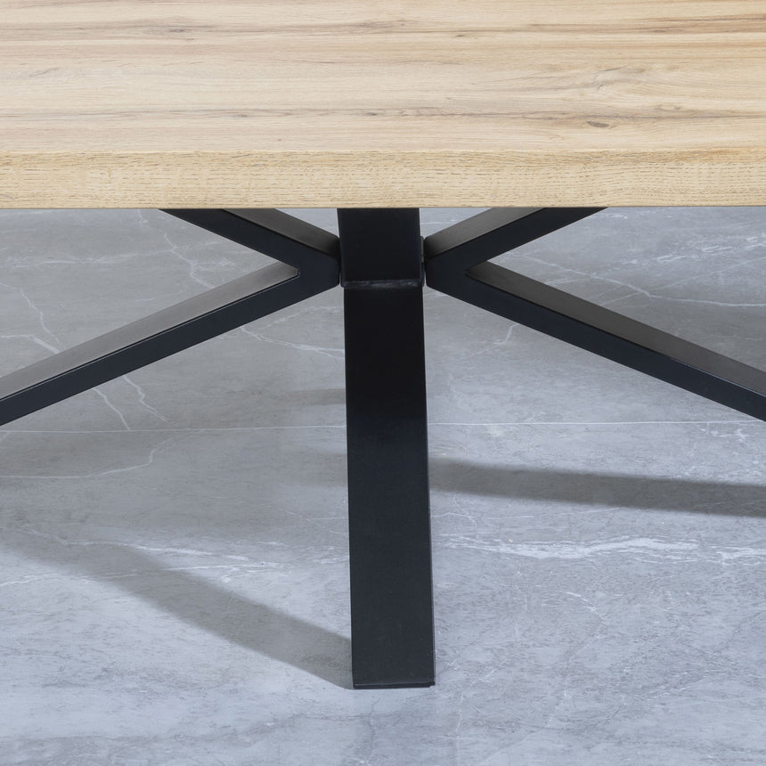 Bologna Industrial Oak Effect Coffee Table with Black Spider Legs