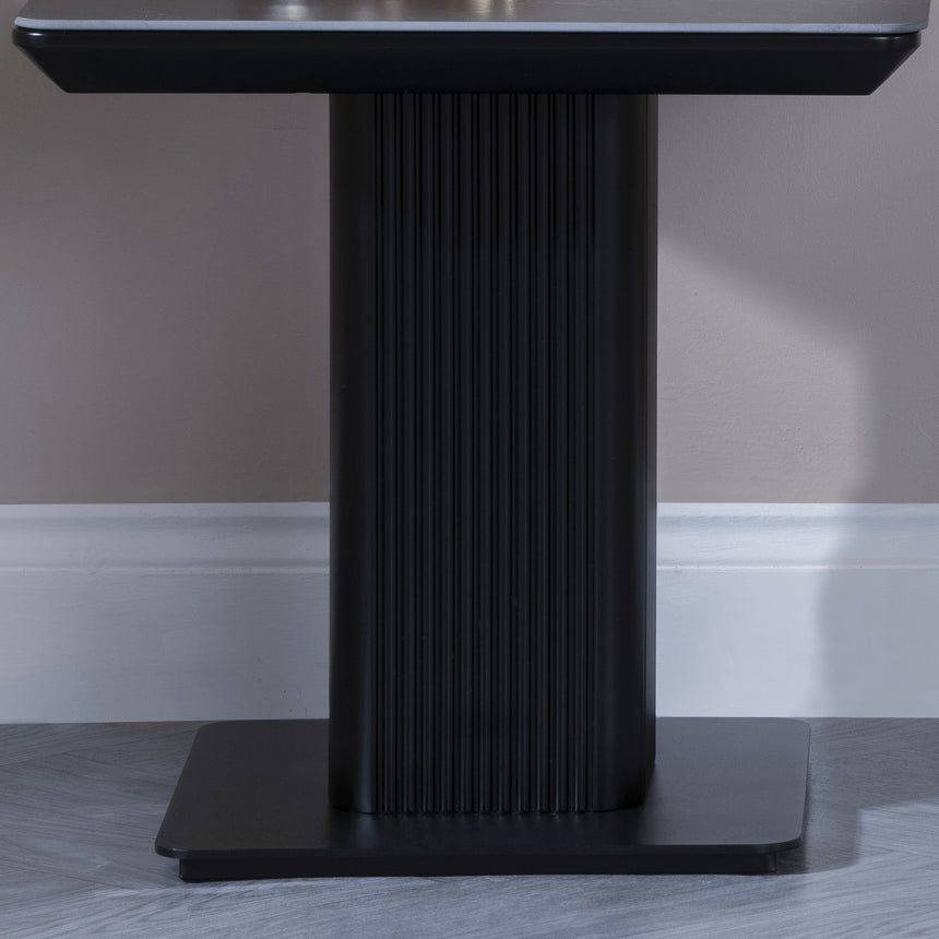 Rivoli Black Ceramic Fluted Lamp Table