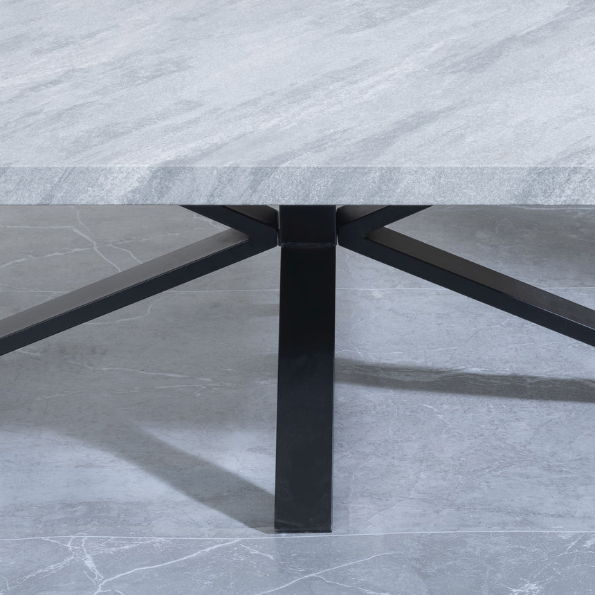 Bobbio Grey Concrete Effect Coffee Table with Black Spider Legs