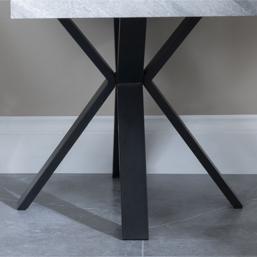 Bobbio Grey Concrete Effect End Table with Black Spider Legs