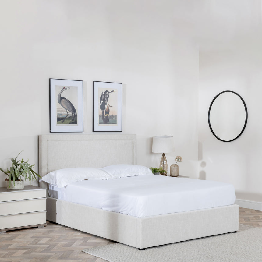 Conley Natural Fabric Ottoman Storage Bed