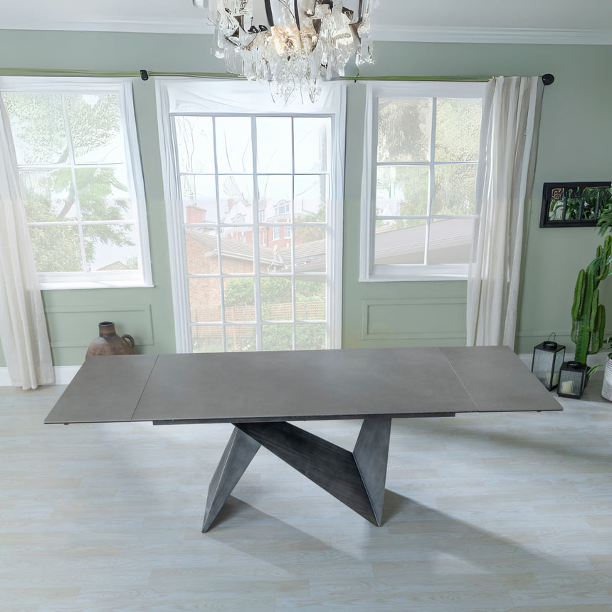 Narni Dark Grey Ceramic Extending Dining Table - 160cm-240cm