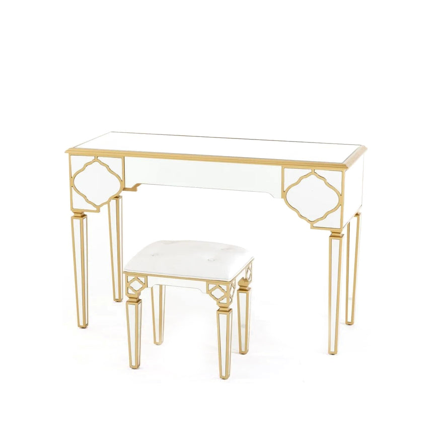 Ferrara Mirrored Gold Trim Dressing Table