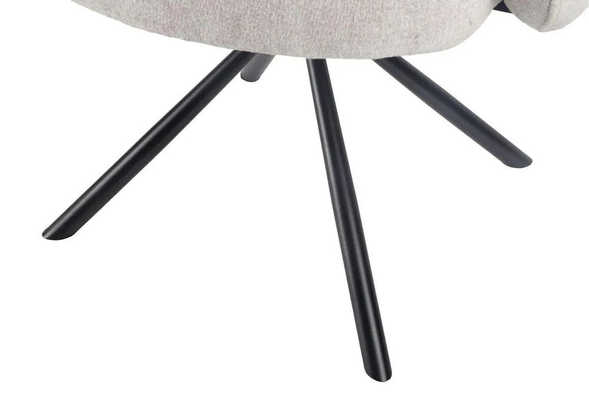 Set of 2 Altavista Fabric Swivel Dining Chair with Black Legs