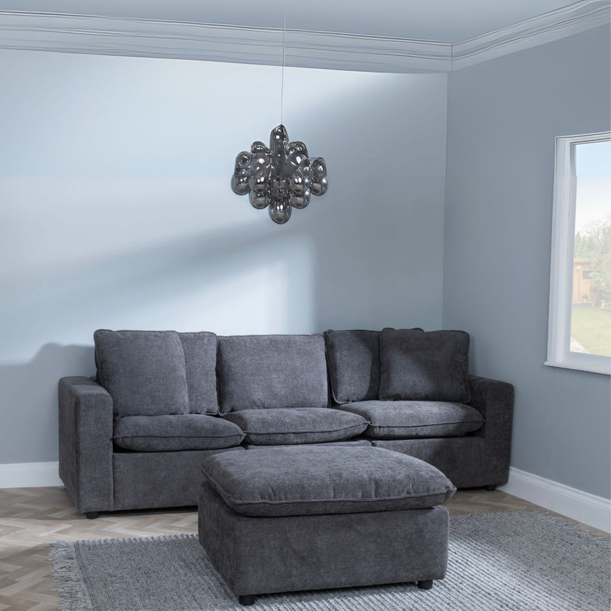 Alexandria Dark Grey Fabric Corner Sofa