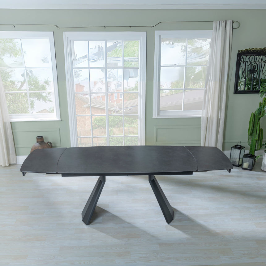 Garda Black Ceramic Extending Dining Table - 160cm-240cm