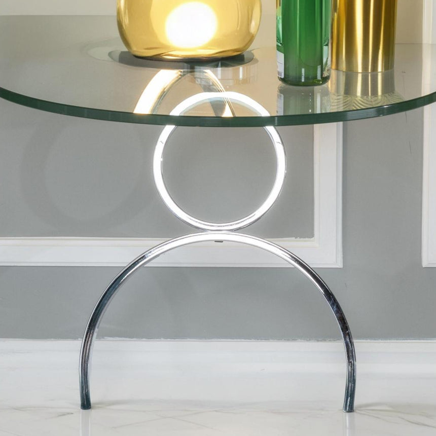 Udine Glass Top Round Side Table