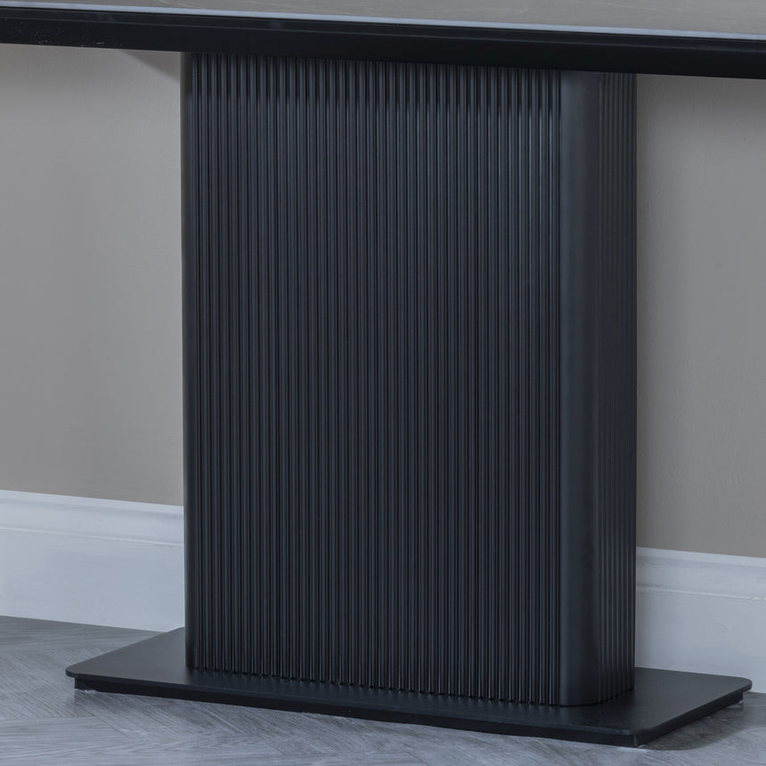 Rivoli Black Ceramic Fluted Console Table