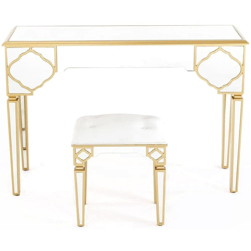 Ferrara Mirrored Gold Trim Dressing Table