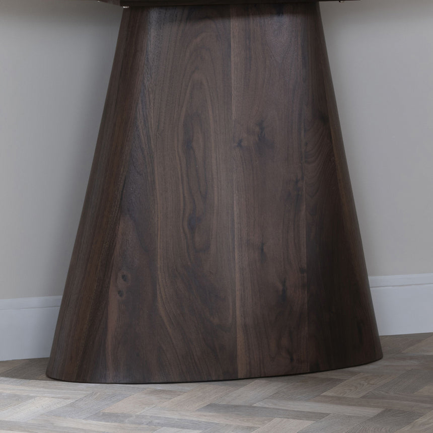 Andria Walnut Oval Console Table