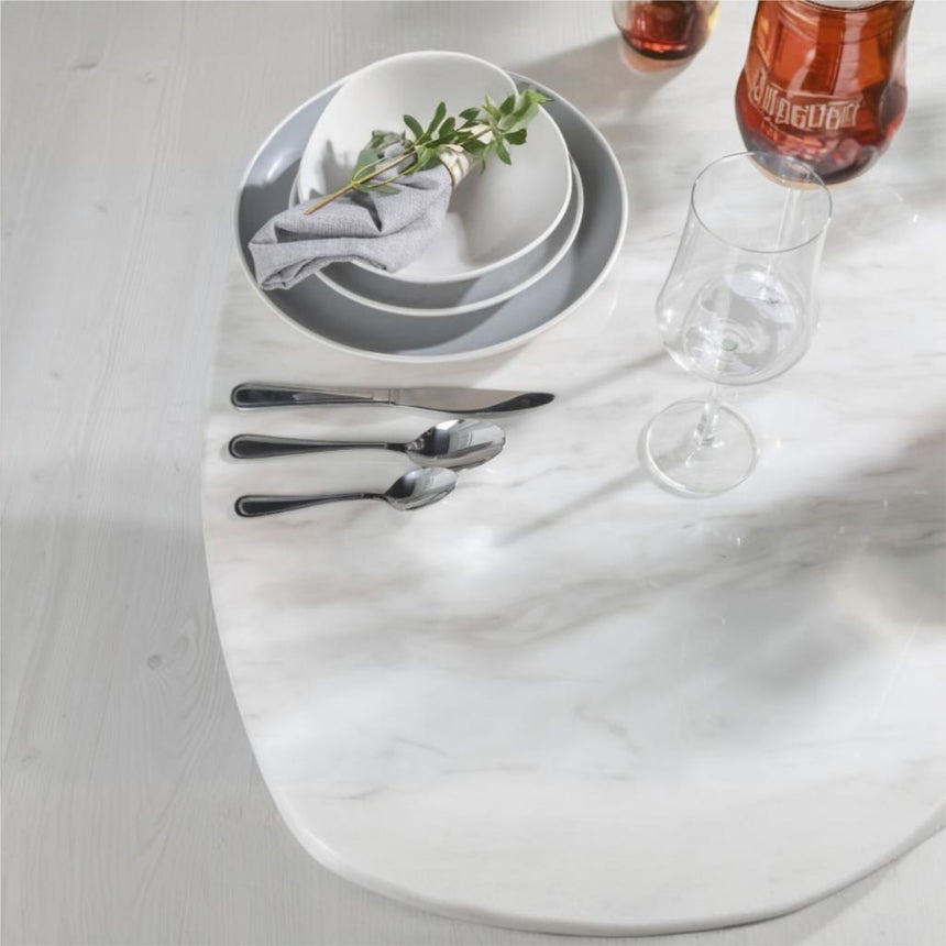 Cesena 4 Seater White Marble Round Dining Table